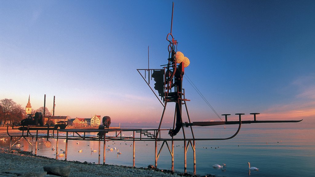 Friedrichshafen showing a sunset