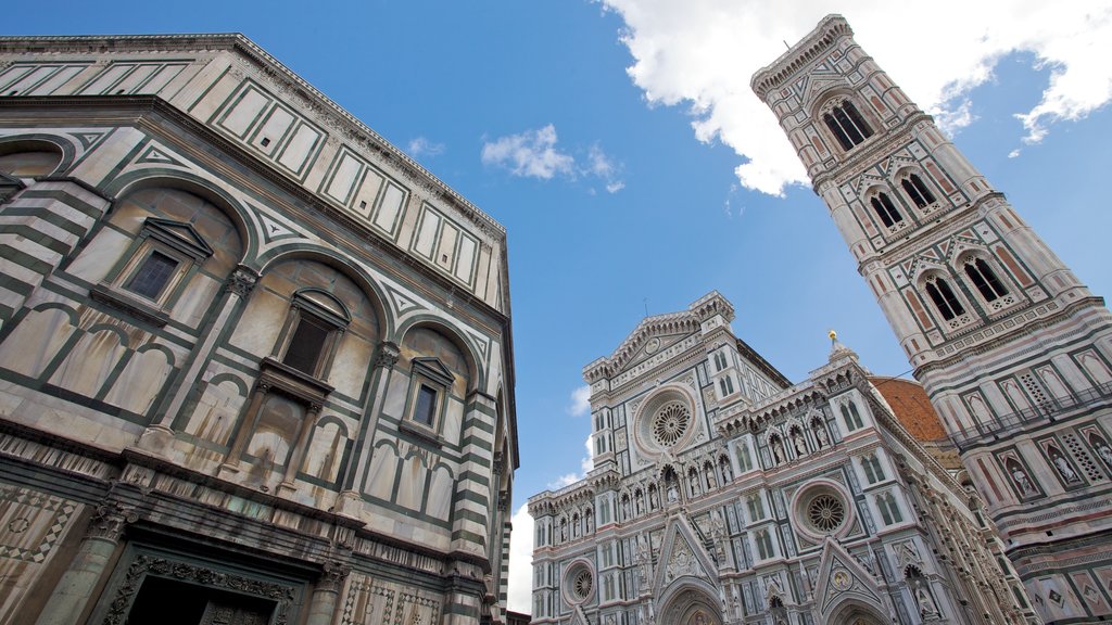 Cathedral of Santa Maria del Fiore showing religious aspects, a city and a church or cathedral