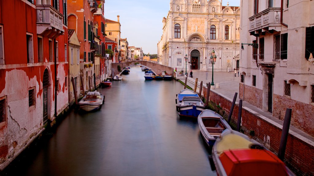 Chiesa Santa Maria dei Miracoli showing boating, a river or creek and a church or cathedral