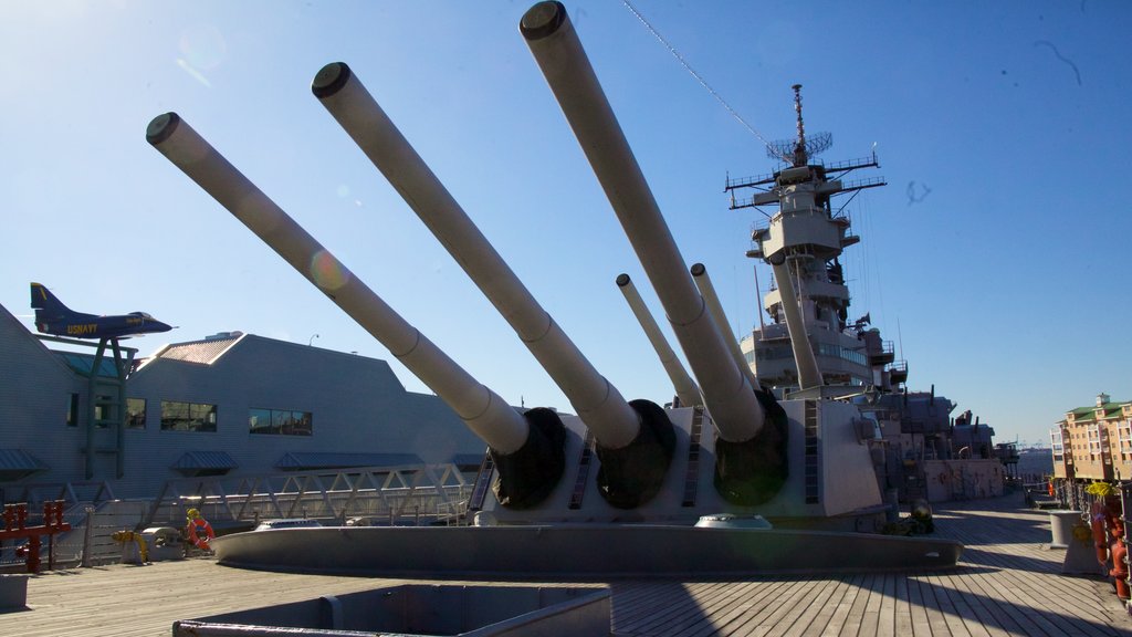 USS Wisconsin BB-64 showing military items