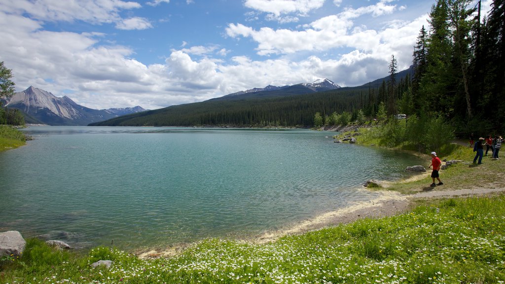 Lago Medicine que incluye un lago o abrevadero y vistas de paisajes