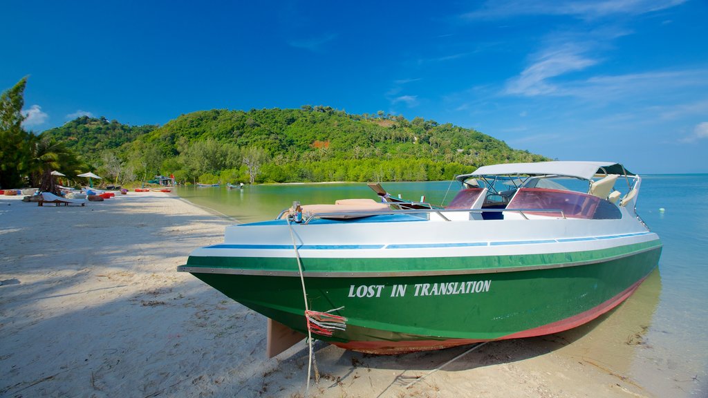 Pangka Beach showing tropical scenes, a beach and boating