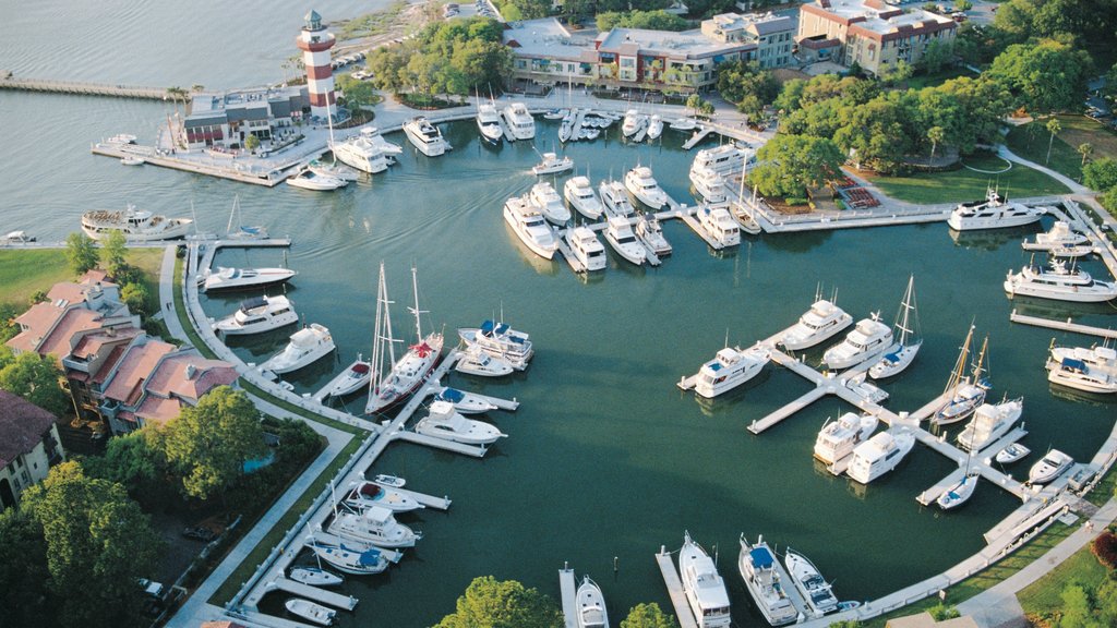 Hilton Head featuring a bay or harbour, a ferry and boating