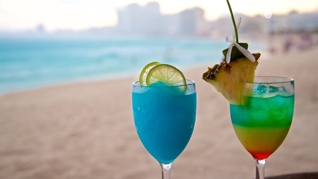 Cancun featuring drinks or beverages and general coastal views