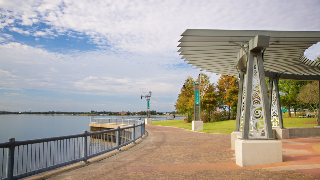 Bord Du Lac Park showing a garden and general coastal views