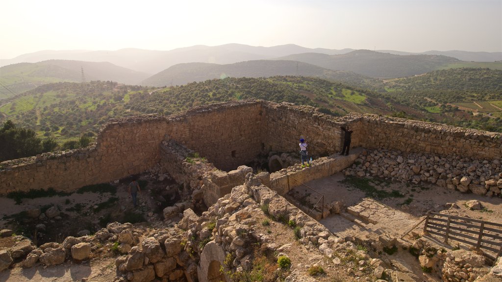 Ajloun Castle featuring landscape views, tranquil scenes and building ruins