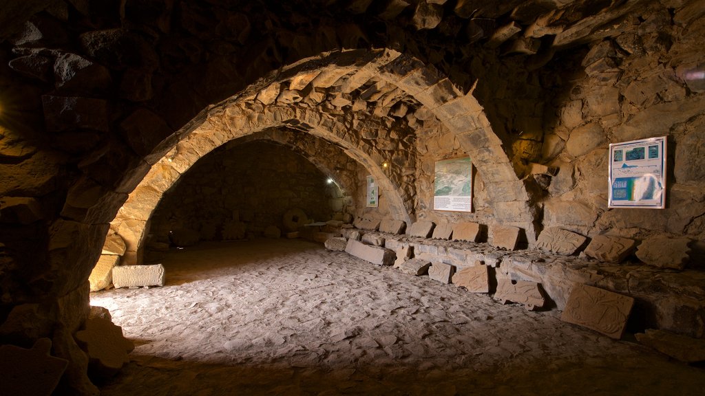 Castillo Qasr al-Azraq que incluye elementos del patrimonio y vistas interiores