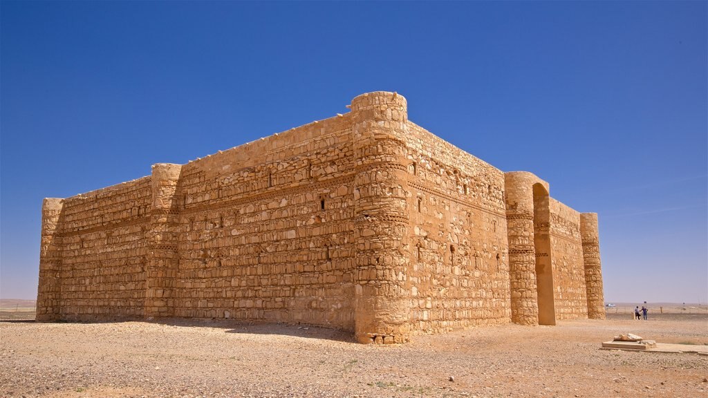 Qasr Kharana showing desert views and heritage architecture