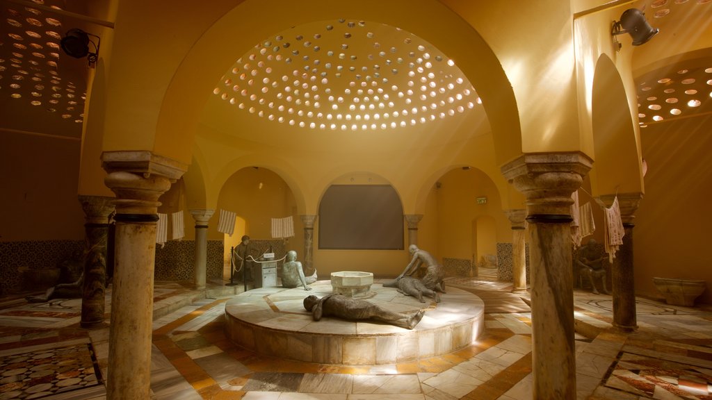 Termas de Hamam al- Basha que inclui uma estátua ou escultura, vistas internas e elementos de patrimônio