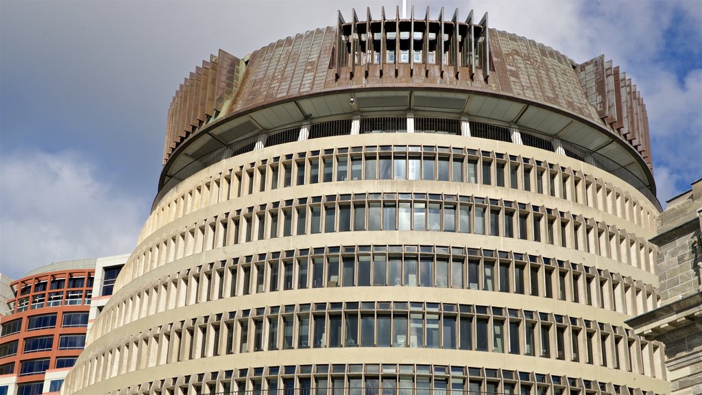 Beehive showing modern architecture and a city