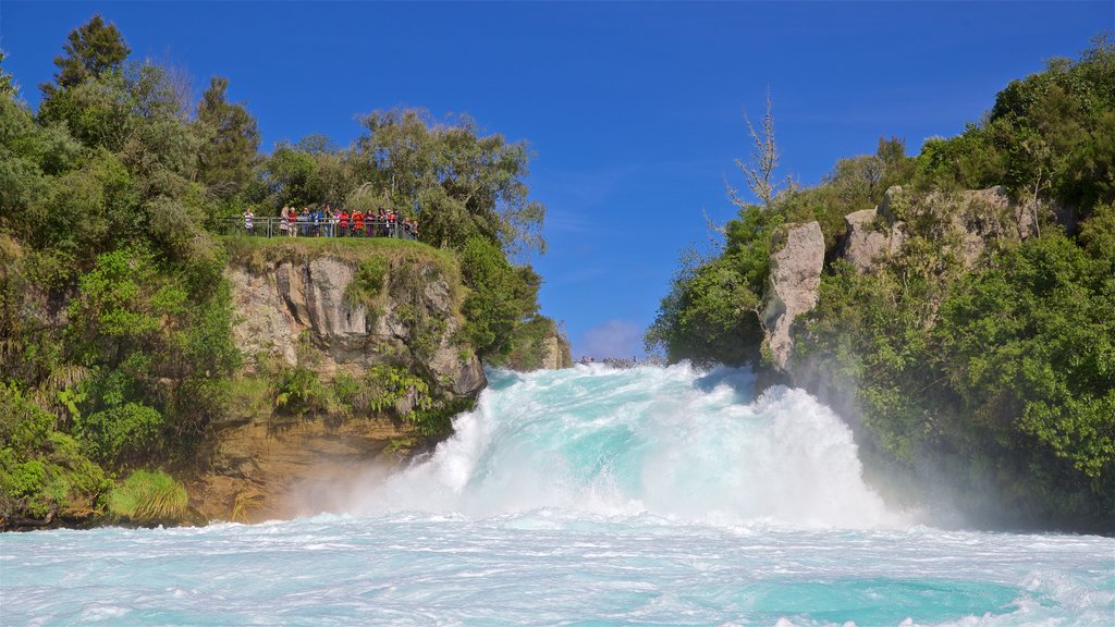 Huka Falls showing rapids and a river or creek