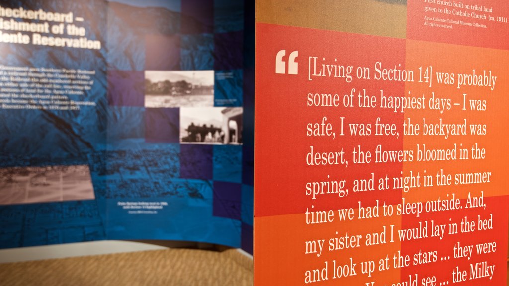 Agua Caliente Cultural Museum showing signage and interior views