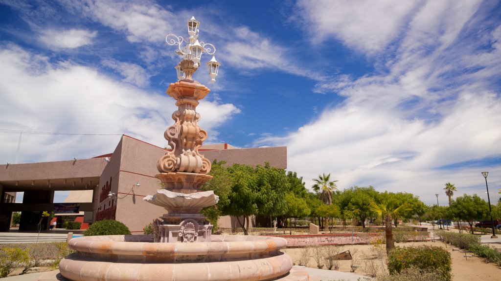 La Paz Theater which includes a fountain