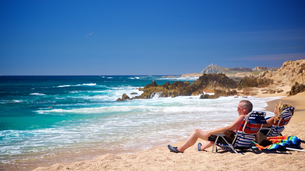 Playa Las Viudas showing general coastal views and a sandy beach as well as a couple