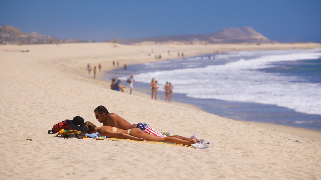 Playa Hotelera que incluye una playa de arena y vistas generales de la costa y también una pareja