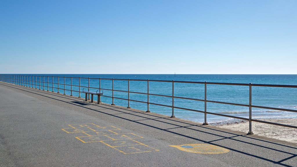 Glenelg Jetty which includes general coastal views