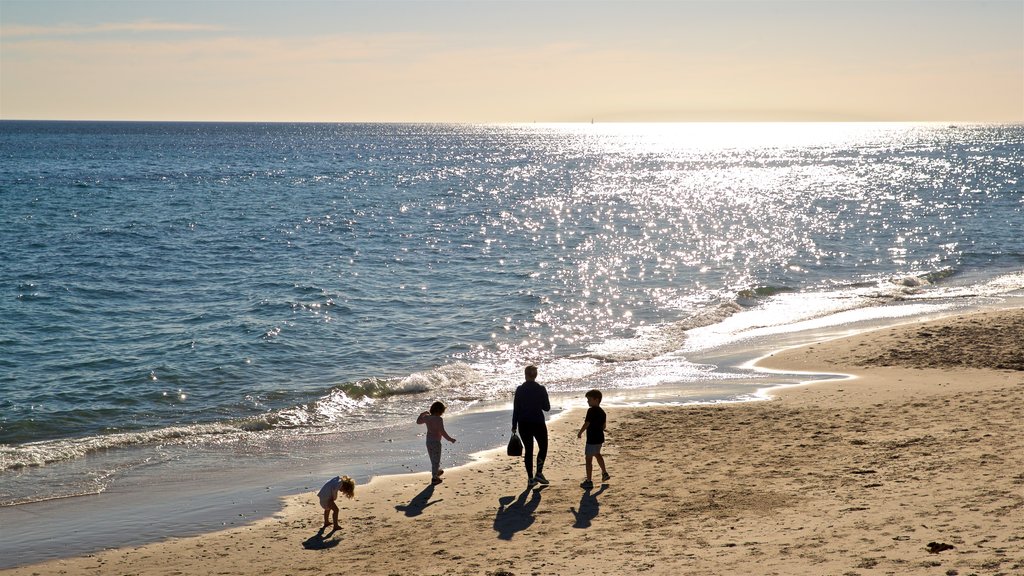 Brighton Beach which includes a sandy beach, general coastal views and a sunset