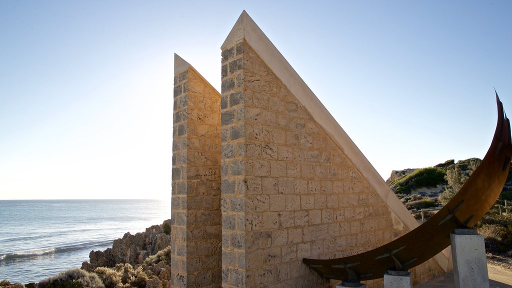 Cottesloe Beach showing general coastal views and outdoor art