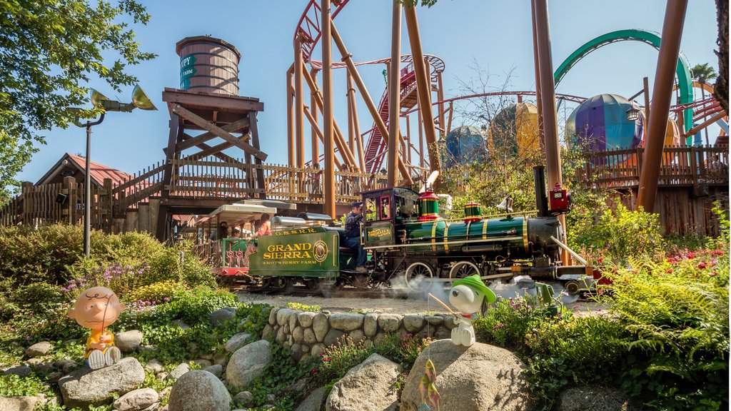 Knott\'s Berry Farm which includes rides and railway items