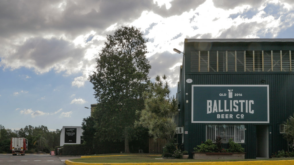 Ballistic Beer Co. featuring signage