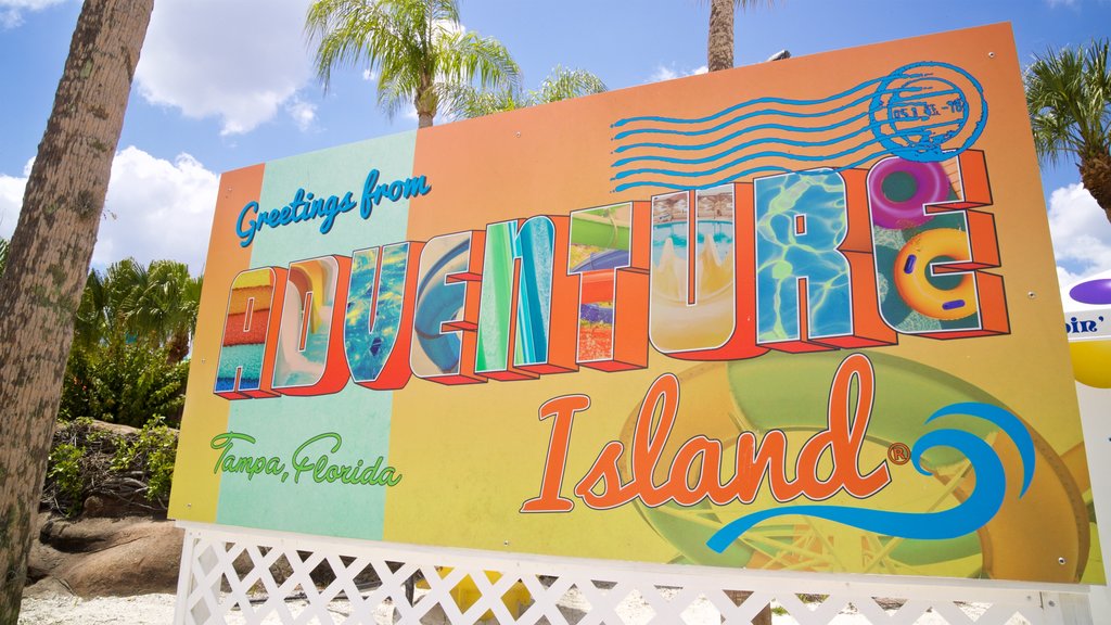 Adventure Island which includes signage