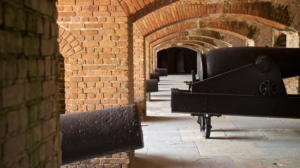 Fort Zachary Taylor Historic State Park showing interior views, heritage elements and military items