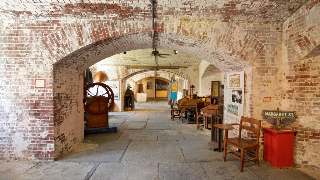 Fort East Martello Museum and Gallery featuring heritage elements and interior views