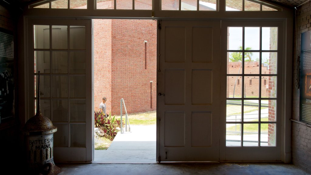 Fort East Martello Museum and Gallery featuring interior views