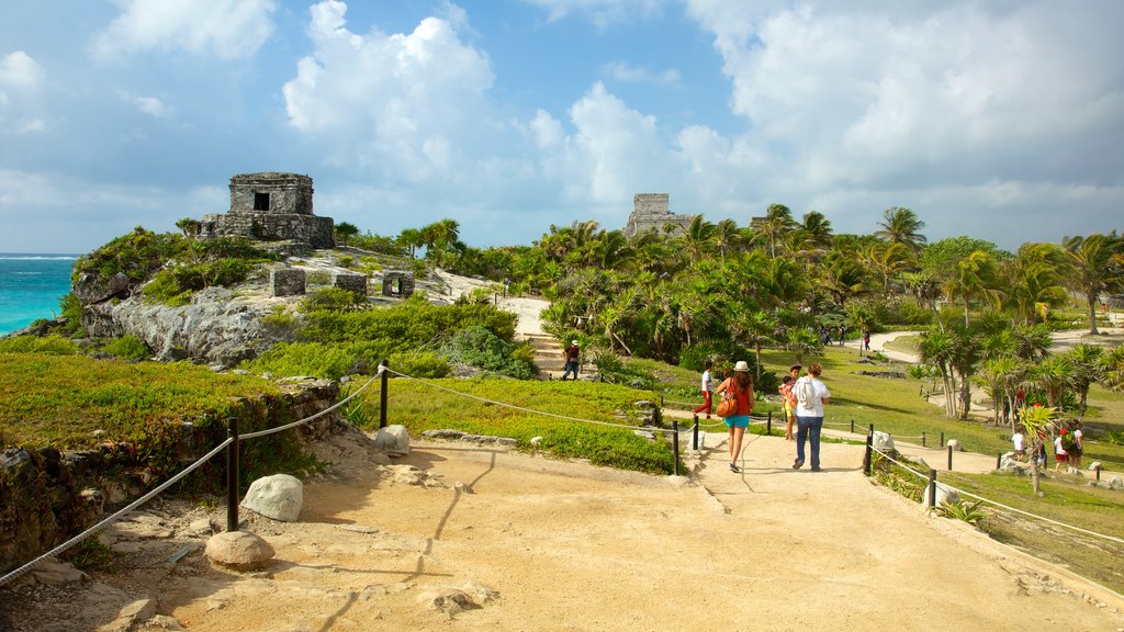 Riviera Maya showing hiking or walking and a ruin