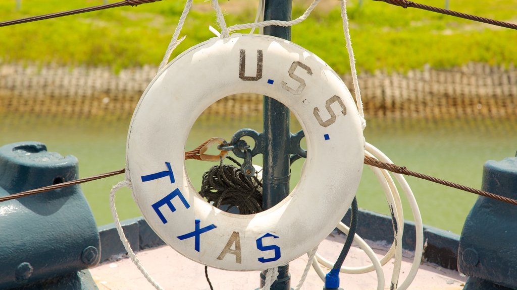 Battleship Texas showing signage