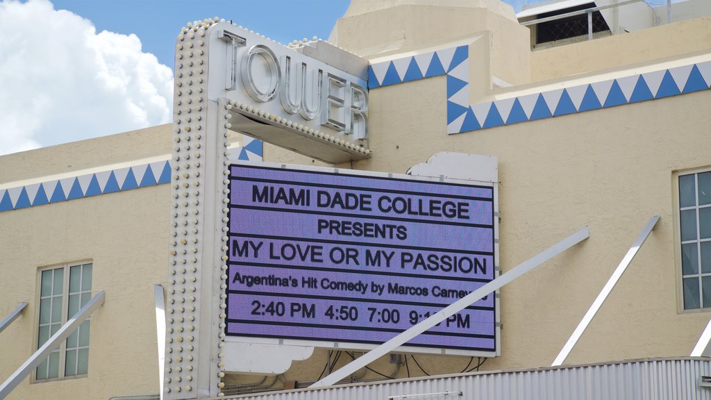 Tower Theater which includes signage