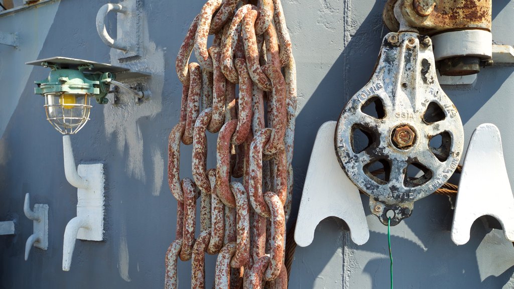 American Victory Ship Mariners Memorial Museum showing a marina