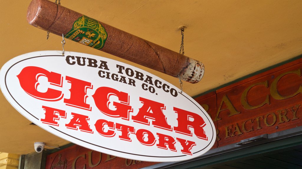 Cuba Tobacco Cigar Co yang mencakup papan petunjuk