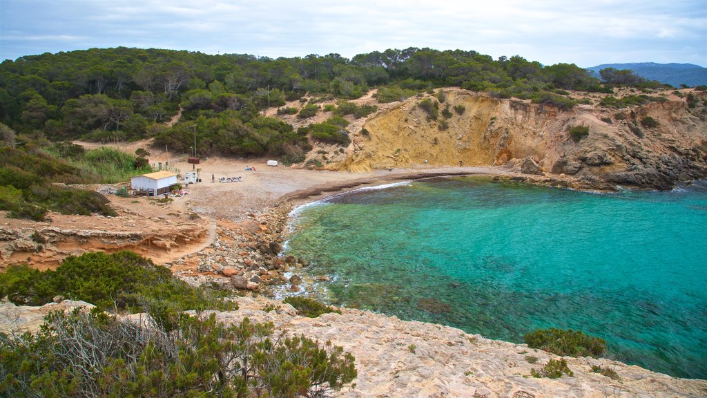 Cala Codolar showing general coastal views and rocky coastline