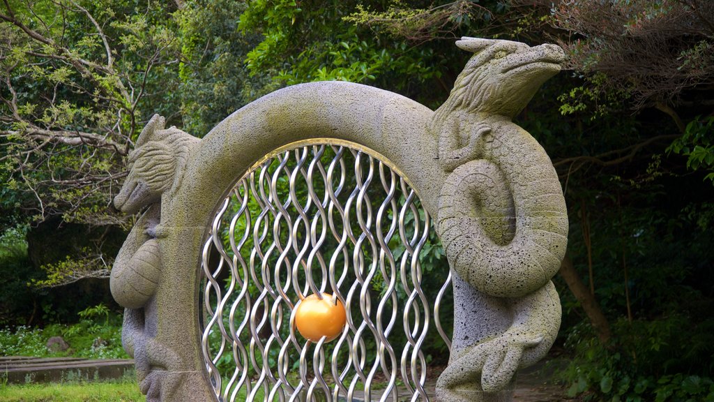 Cheonjiyeon Waterfall showing outdoor art