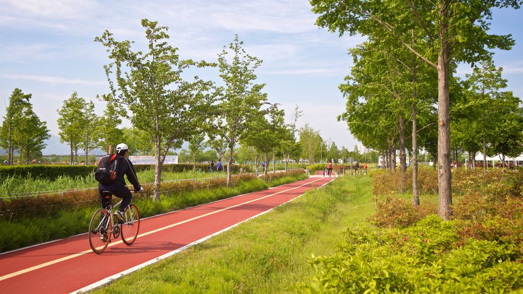 Hwamyeong que incluye ciclismo y jardín