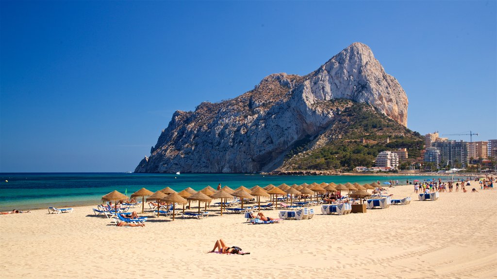 Plage La Fossa mettant en vedette montagnes, plage de sable et vues littorales