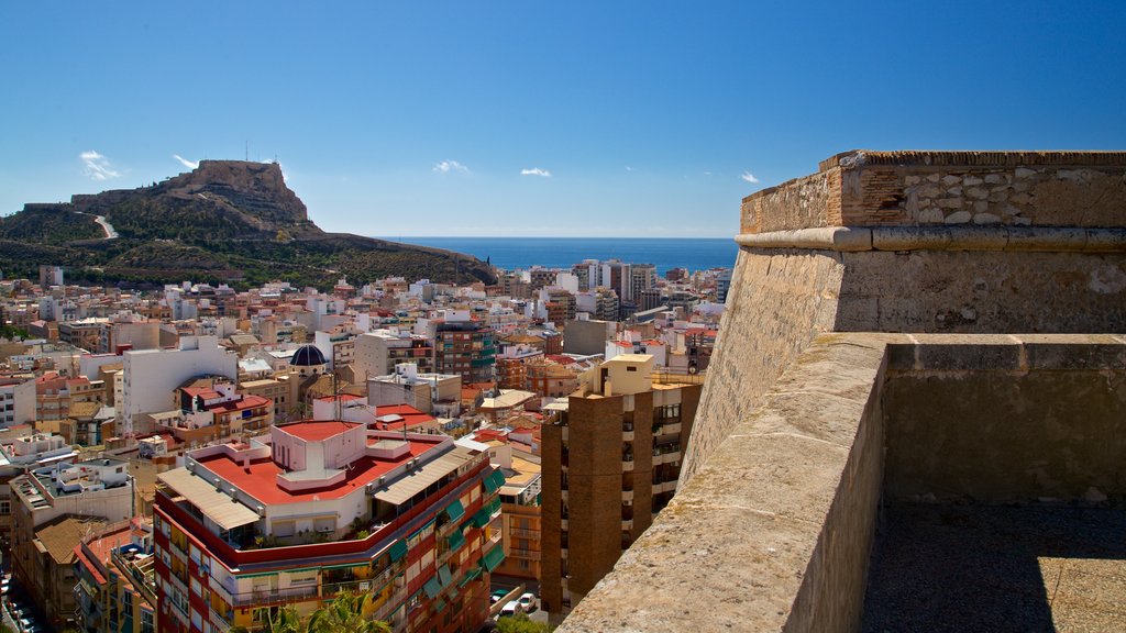 San Fernando Castle which includes landscape views, views and a coastal town