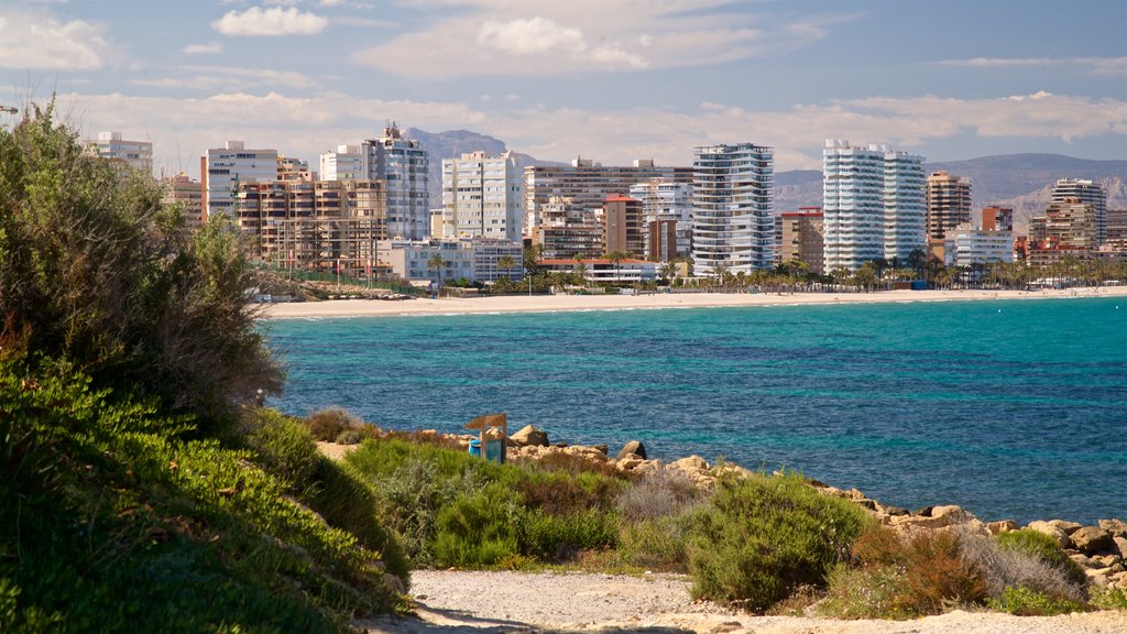 Cabo de las Huertas showing general coastal views and a coastal town