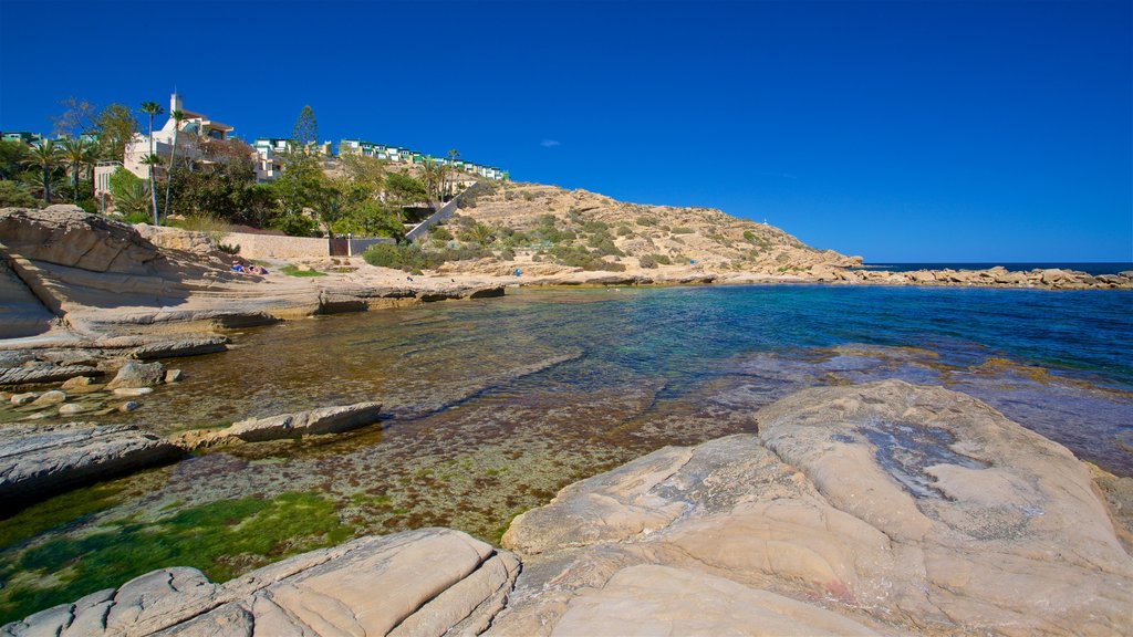 Cabo de las Huertas which includes general coastal views and rocky coastline