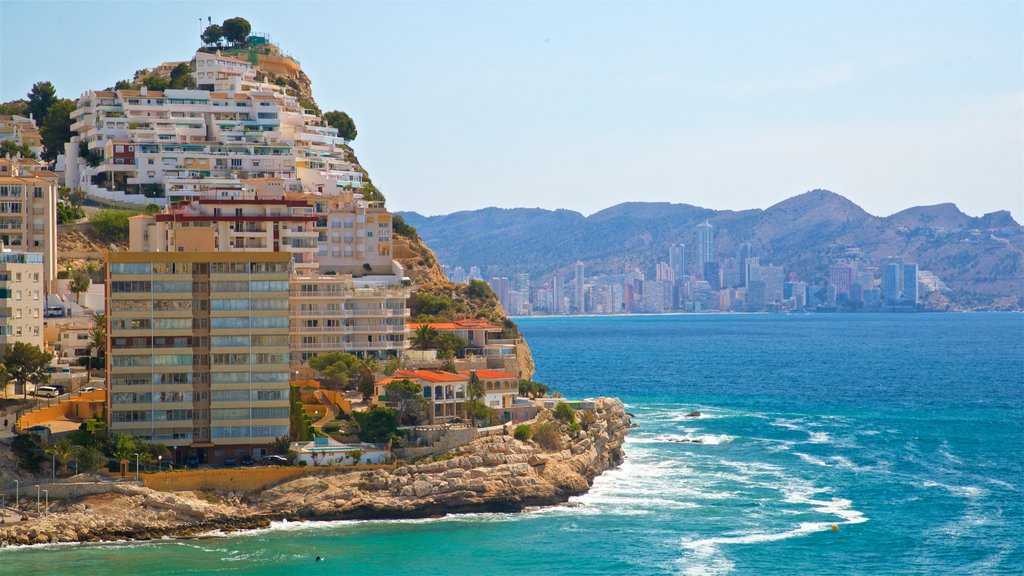 La Cala Beach showing a coastal town and general coastal views