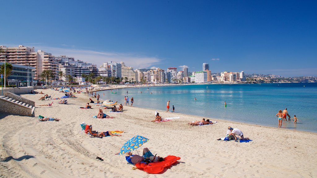 Playa La Fossa que incluye una playa de arena, una localidad costera y vistas de una costa