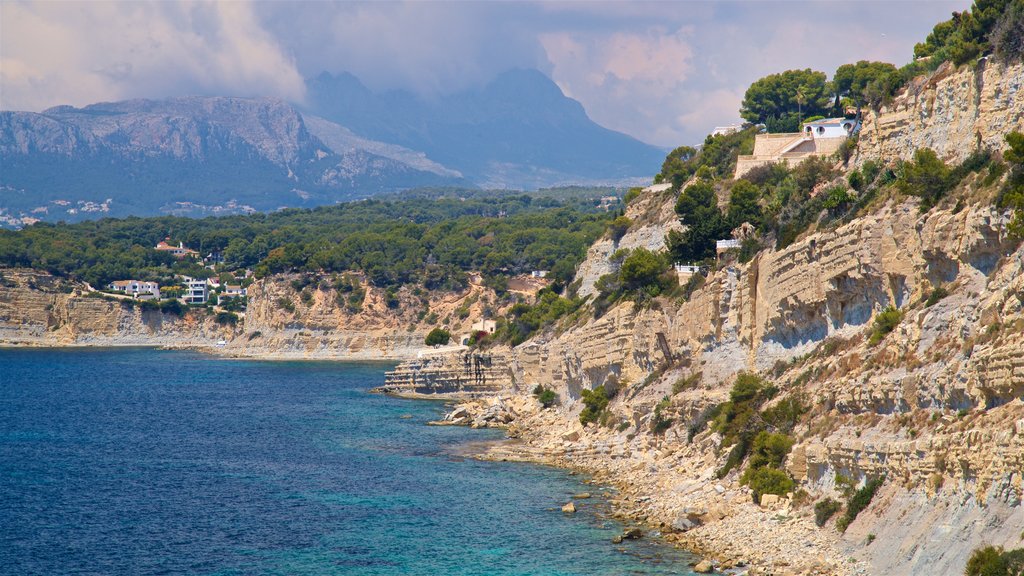 Benissa Coast showing rocky coastline and general coastal views