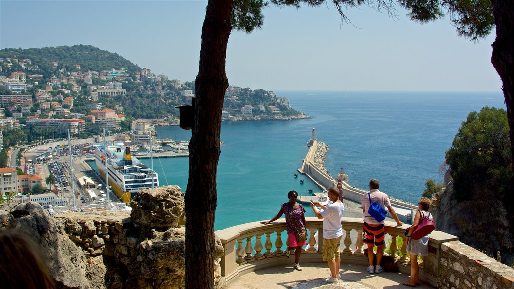 Castle Park showing landscape views, views and a coastal town