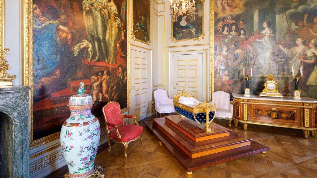 Drottningholm Palace featuring heritage elements, interior views and a castle