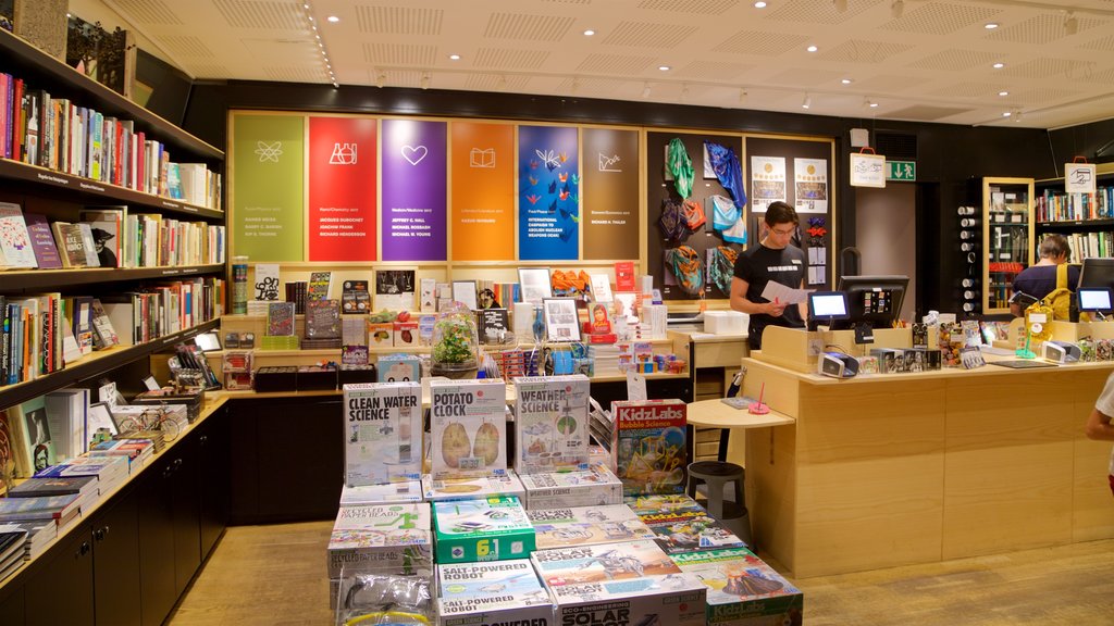 Nobel Museum featuring interior views as well as an individual male