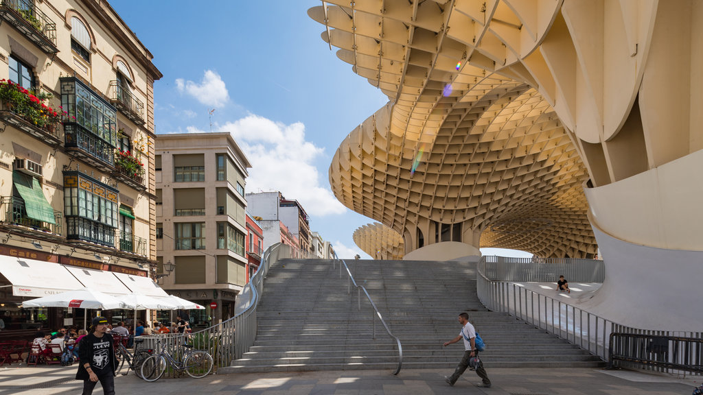 Metropol Parasol featuring outdoor art and modern architecture