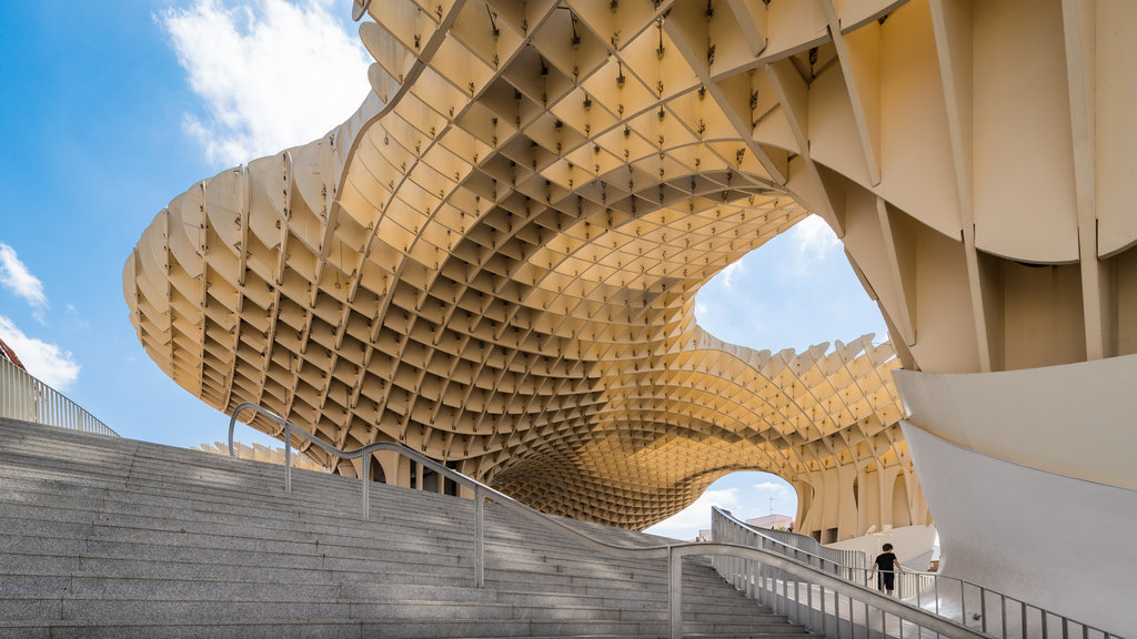 Metropol Parasol which includes modern architecture and outdoor art