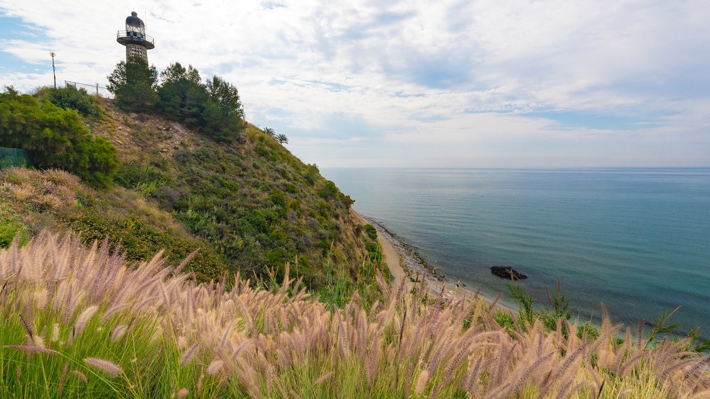 Carvajal Beach showing a lighthouse and general coastal views