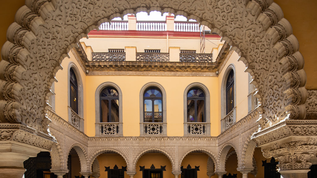 Palacio de la Condesa de Lebrija ofreciendo elementos del patrimonio y vistas interiores